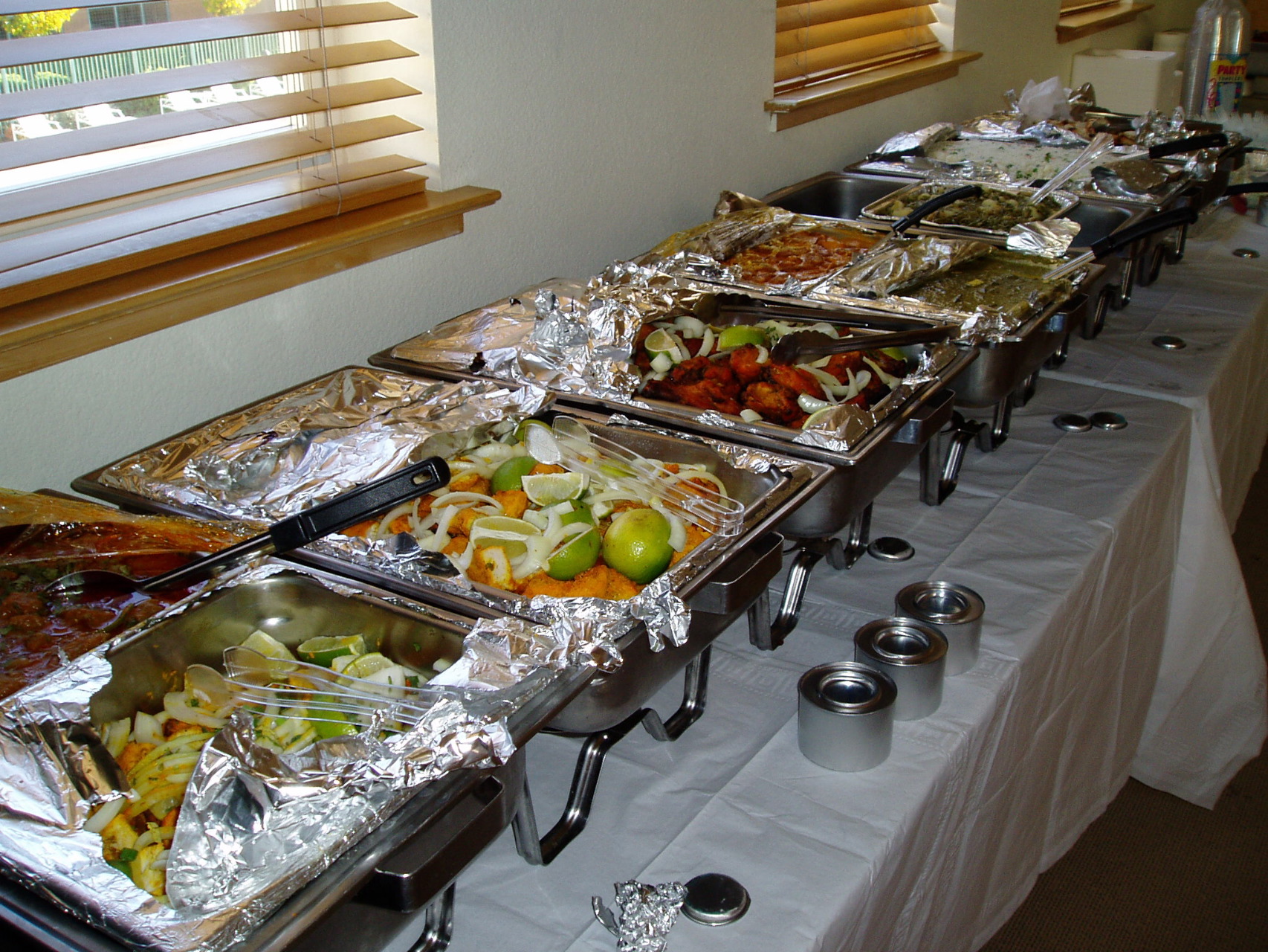 Food served at engagement party
