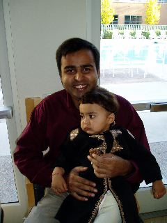 Mudit and little Namit looking sharp in a Sherwani
